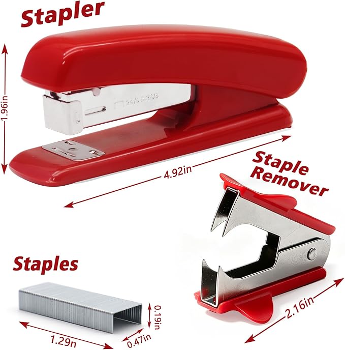 Red Office Stapler, 25 Sheet Capacity - Image 2