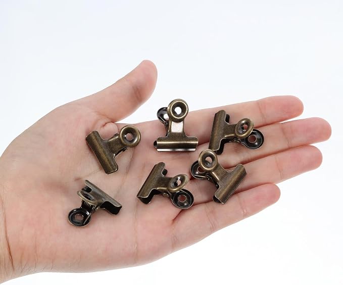 Boao 100 Pcs Mini Cyan Bronze Metal Clips Small Cyan Bronze Binder Clips Bulk - Image 7