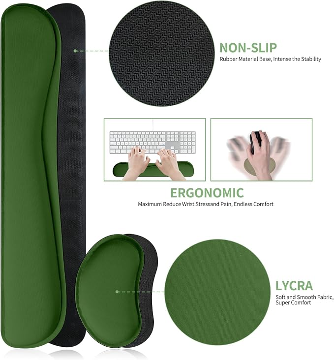 Mouse and Keyboard Pad, 3-in-1 Desk Mat Set, Wrist Rest - Image 4