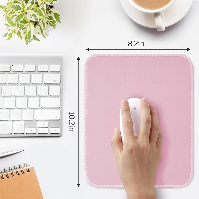 Pink Mouse Pad, Nice and Cute Mouse Pad, Splash-Proof Textured 10.2 x 8.2Inch - Image 3