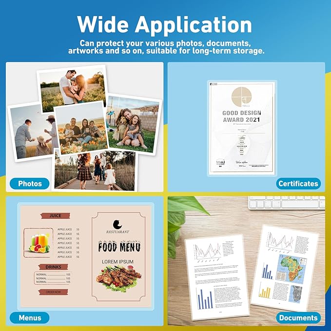 Uinkit Matte Thermal Laminating Sheets, 9 x 11.5 Inches 3 Mil Clear Anti-Glare with Matte Finish 30 Pack Fitted for Letter Size Laminating Pouches 8.5 x 11 inches-DeskLoop Office