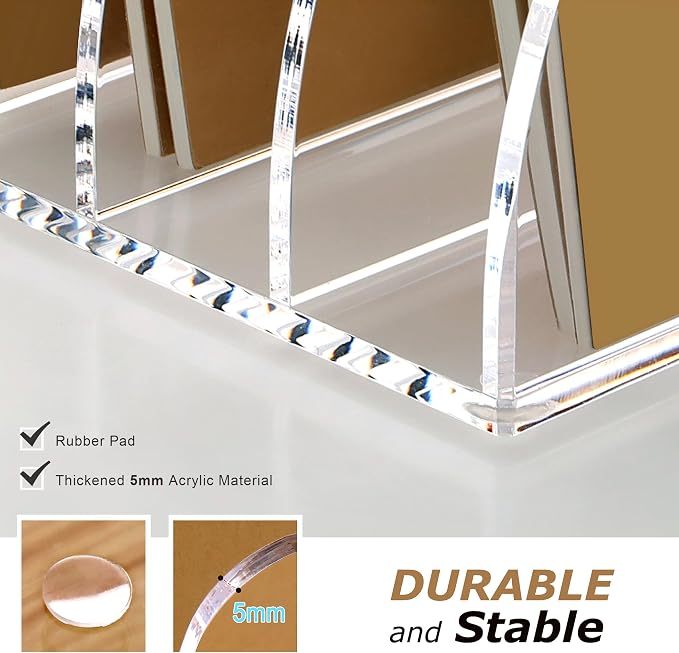 SANRUI Acrylic Magazine File Holder, 6 Vertical Compartments Desk Document - Image 5