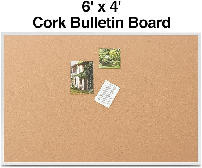 Staples Cork Bulletin Board, Aluminum Frame - Image 2