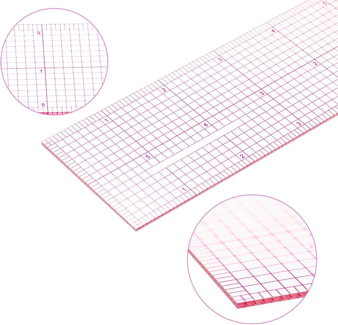 6 Pieces Clear Rulers Sewing Transparent, French Inch, Metric and L-Square - Image 7