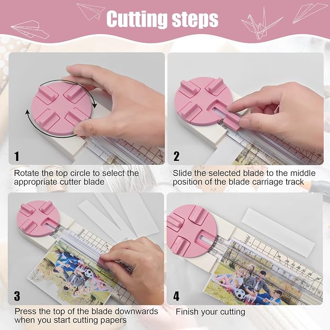 Paper Trimmer, 4 Styles Craft Paper Cutter Multi-Function Scrapbooking Tool - Image 5