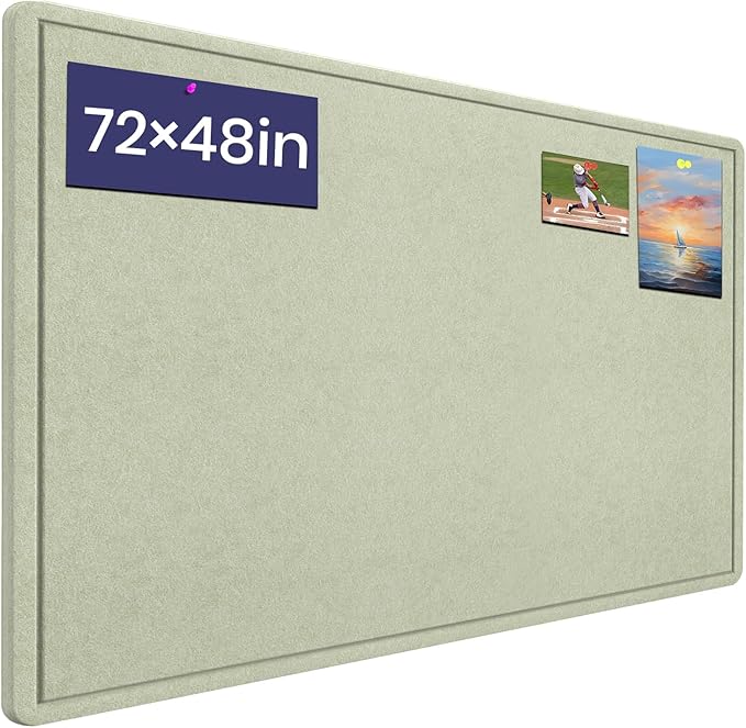 Large Bulletin Board, 72 X 48 inches Cork Board by Hrrtyueg