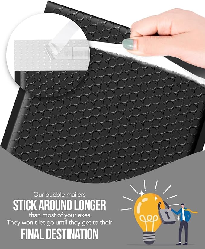 GSSUSA Large Bubble Mailers 10.5x16 Inch 250 Pack Black Padded Envelopes - Image 6