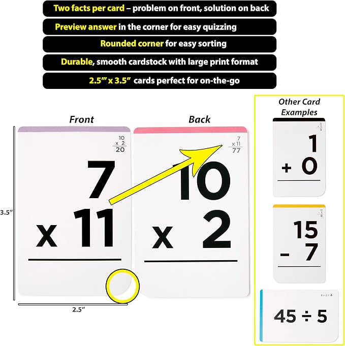 Award-Winning Math Flash Cards – 600 Addition, Subtraction, Homeschool & - Image 4