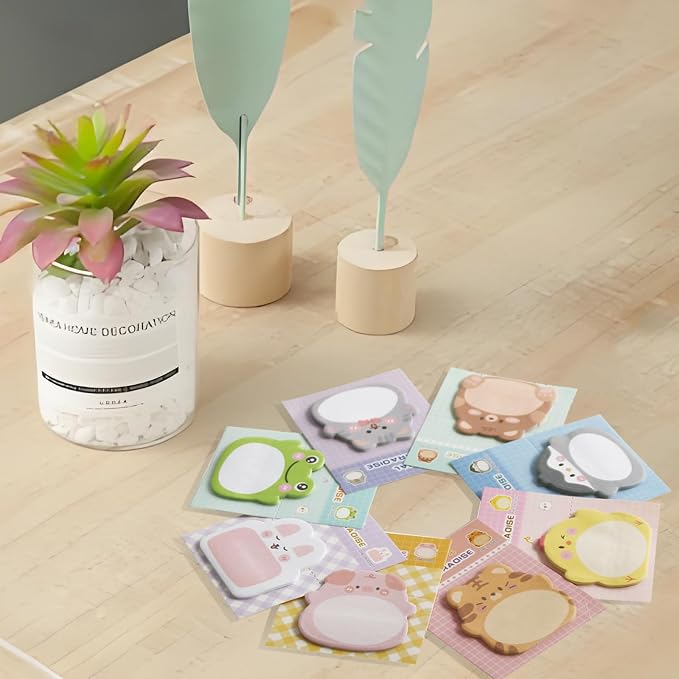 32 Pads Cute Sticky Notes, Animal Sticky Notes Self Adhesive Cartoon Notes Memo - Image 7