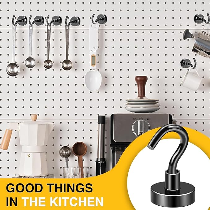 DIYMAG Black Magnetic Hooks, 50 LB Heavy Duty Strong Magnets - Image 6