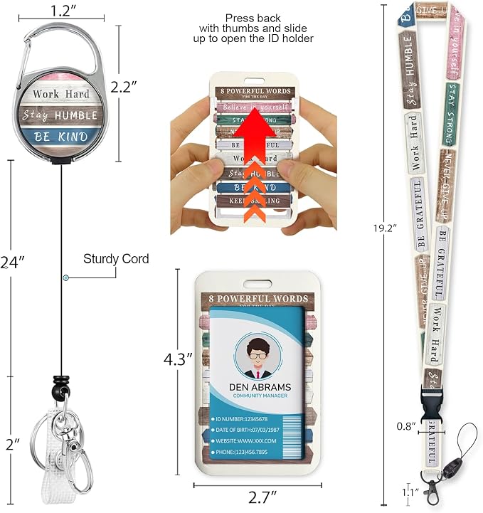 Piefly Lanyards for Id Badges, Inspirational Quote Badge Holder - Image 5