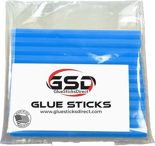 Mini Size Hot Melt Glue Sticks for Glue Gun - Bulk 4in Translucent Blue Glue Sticks - Great for Art Craft Repairs & Compatible w/Most Glue Guns - 5/16" X 4" (24 Sticks) - Made in USA-DeskLoop Office