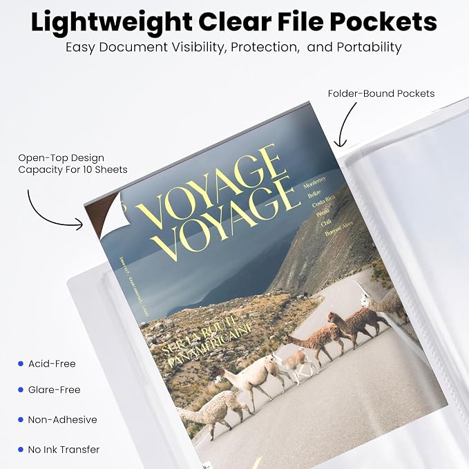 STAGEEK 30-Pocket Portfolio Binder Display 60 Pages, 8.5x11 Binder - Image 4