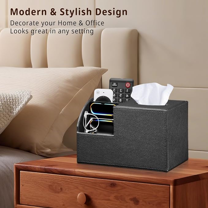 PU Leather Square Tissue Box Cover - Image 2