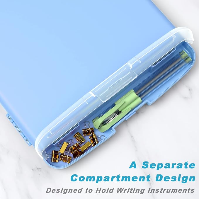 Rimilak Plastic Clipboard with Storage, 8.5 x 11 High Capacity Folio Nursing - Image 4