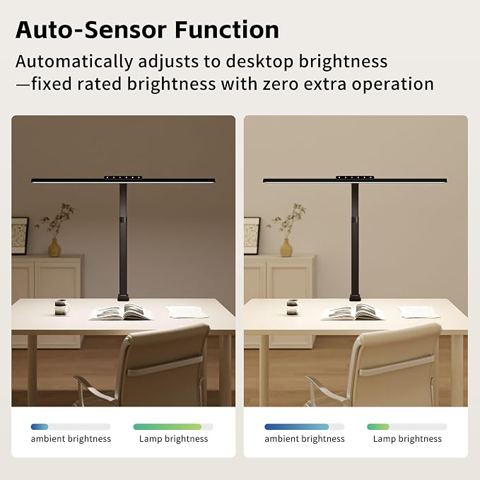 Architect Desk Lamp with Clamp, Eye-Caring Clip on Desk Lights - Image 9