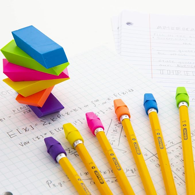 BAZIC Products Bevel Block Erasers, neon beveled block erasers, PVC-free rubber - Image 7