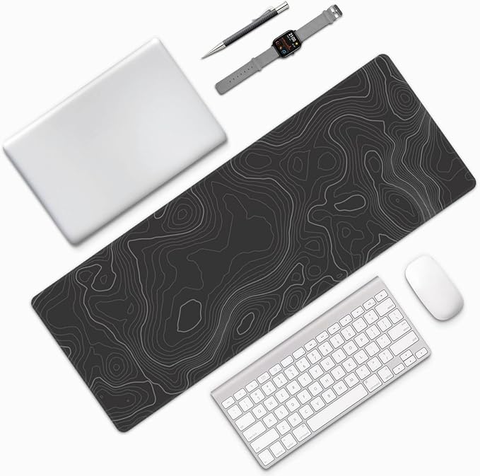 Topographic Contour Extended Big Mouse Pad Large, Gaming Mouse Pad Desk Pad - Image 9