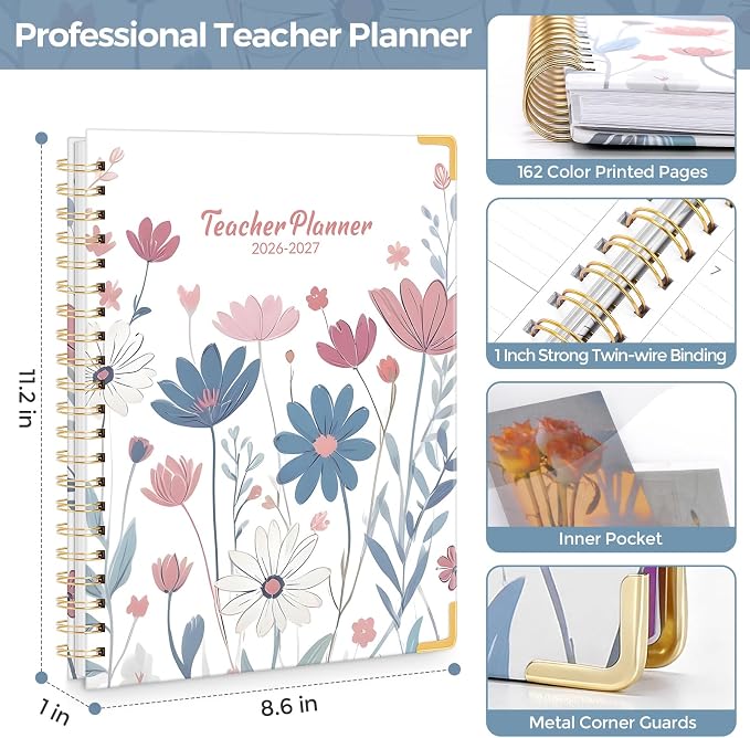 SKYDUE Teacher Planner 2026-2027 Academic Year, 8.5" x 11" Deluxe Teacher - Image 2
