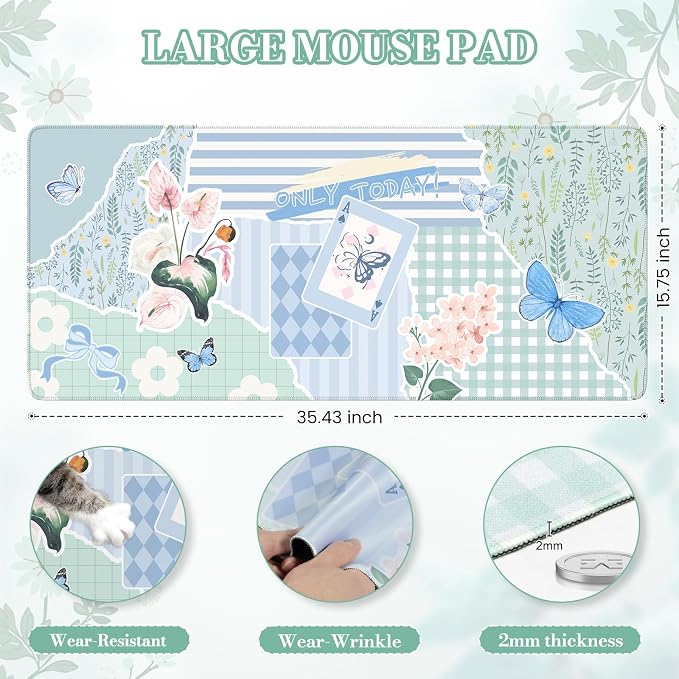 iCasso Floral Computer Mouse Pad, Desk Mat - Image 2