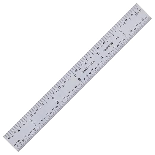 PEC Tools Made in USA Machinist Rule, Satin Chrome Finish, Markings 1/32" by PECTools