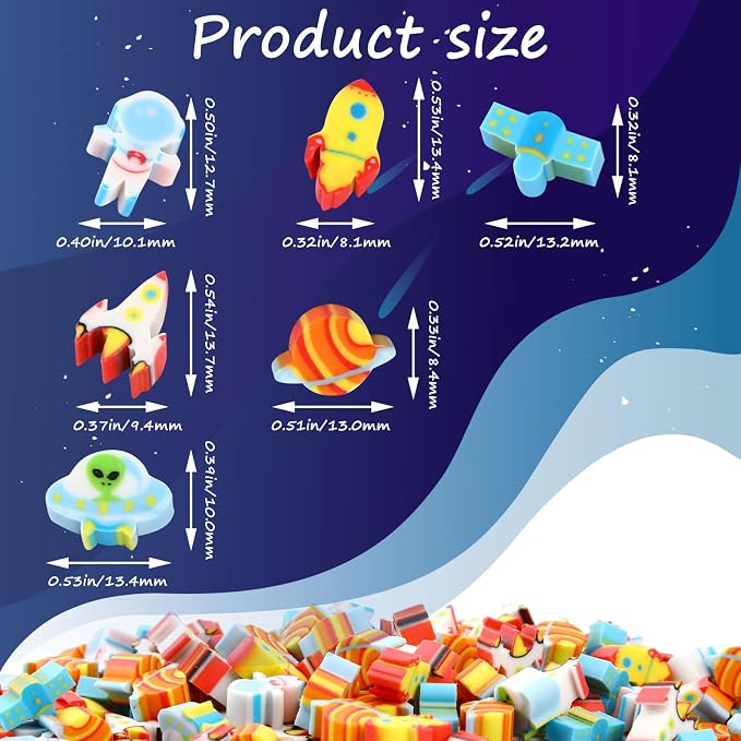 JUNEBRUSHS Space Mini Erasers - Image 2