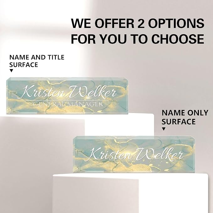 Name Plate for Desk, Desk Name Plate Personalized, Office Decor for Women Men - Image 2