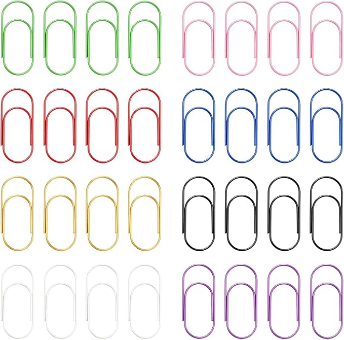 32 Pcs Multicolor Jumbo Paper Clips, 2 Inch Smooth Finish Large Paper Clips | by Unknown