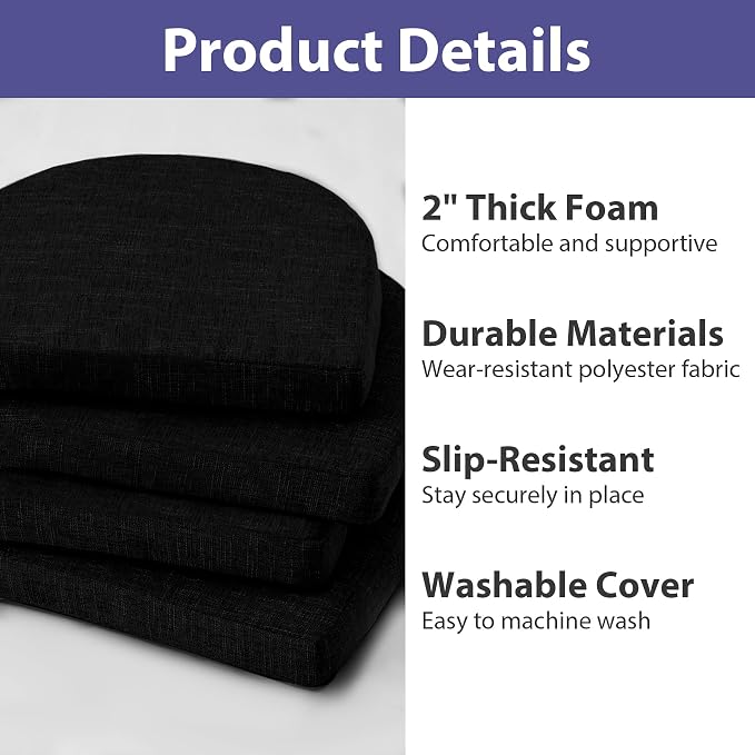 IPYNBAP Chair Cushions for Dining Chairs, Kitchen Chair Cushions, Non Slip - Image 2