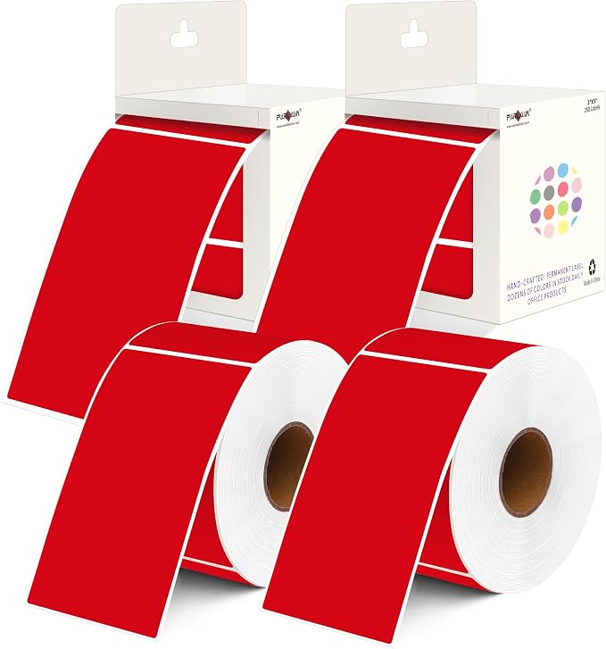 PARLAIM 3x5 inch Rectangle Color Code Stickers by PARLAIM