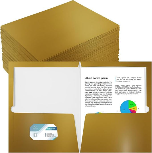 Yeaqee 100 Pack 2 Pockets Glossy Laminated Paper Folder First Day of School by Yeaqee