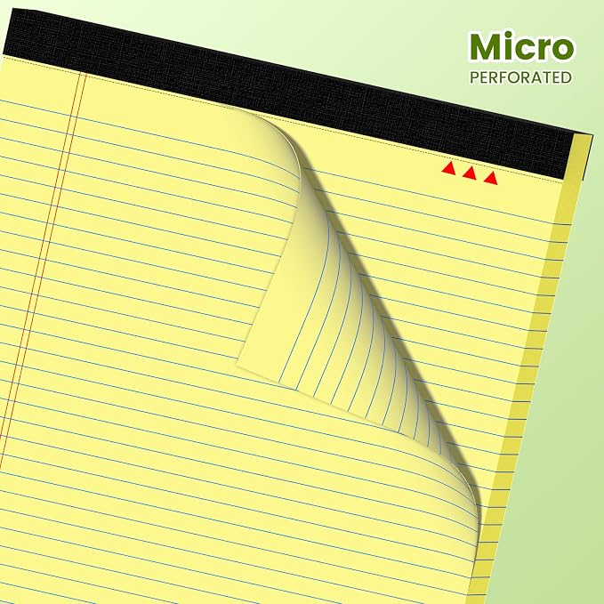 AILZFEI 2-Pack 8.5x11 Inch Yellow Note Pads, 50 Sheets per Pad - Image 5