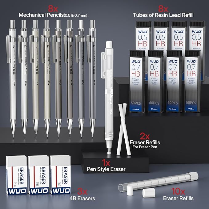 WUO 0.5&0.7mm Mechanical Pencil Set - Image 7
