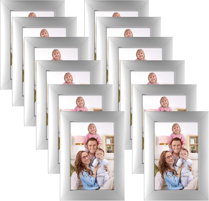 Giftgarden 4x6 Picture Frame Silver Set of 12 by Giftgarden