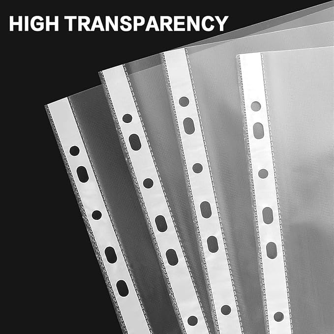 Sheet Protectors, HERKKA 500 Pack Upgrade Clear Plastic Page Protectors Sheet - Image 3