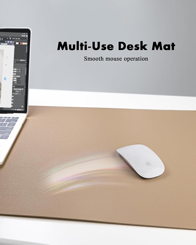 YSAGi Double-Sided Desk Pad, 31.5"x15.7"Leather Desk Mat, Eco Cork Desk Pad - Image 4