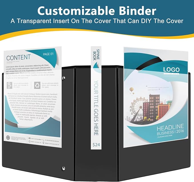 CIXILDTS 4" 3 Ring Binder, Standard 4-Inch Slant-D Ring Binder Fit Letter Size - Image 5