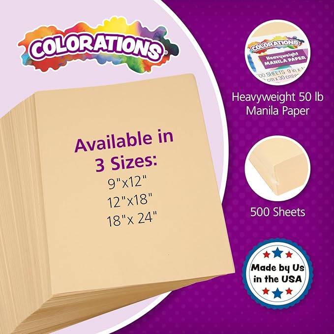 Colorations Manila Paper, 500 Sheets, 50 lb Paper Stock - Image 2