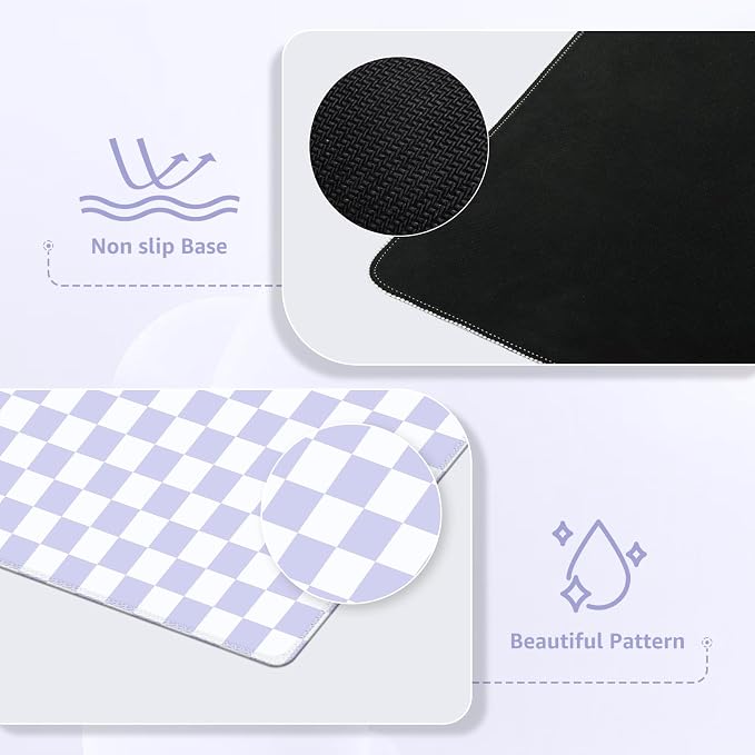 iCasso Desk Pad Mat, Desk Matt for Desktop, Cute XXL Large Mouse Pad, Anti-Slip - Image 4