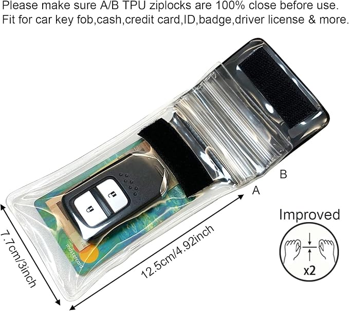 DRIPAC Waterproof Car Key FOB Case Waterproof Wallet Waterproof Holder Pouch - Image 2