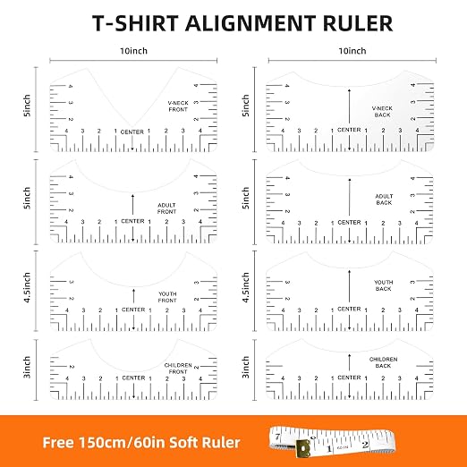 10 PCS T-Shirt Ruler Guide - Image 2