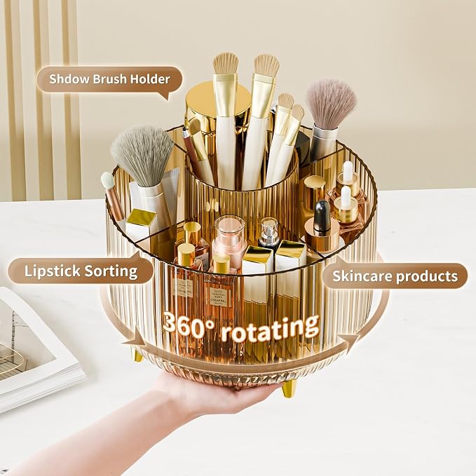 fanado 360° Rotate Makeup Brush Holder Organizer, Makeup Organizers Countertop - Image 2