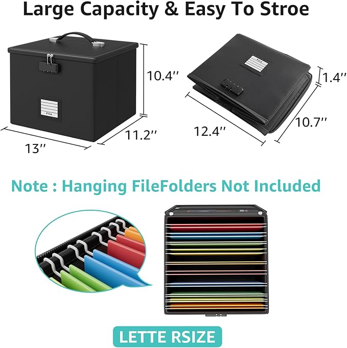 2 Pack Fireproof Document Box File Organizer - Image 6