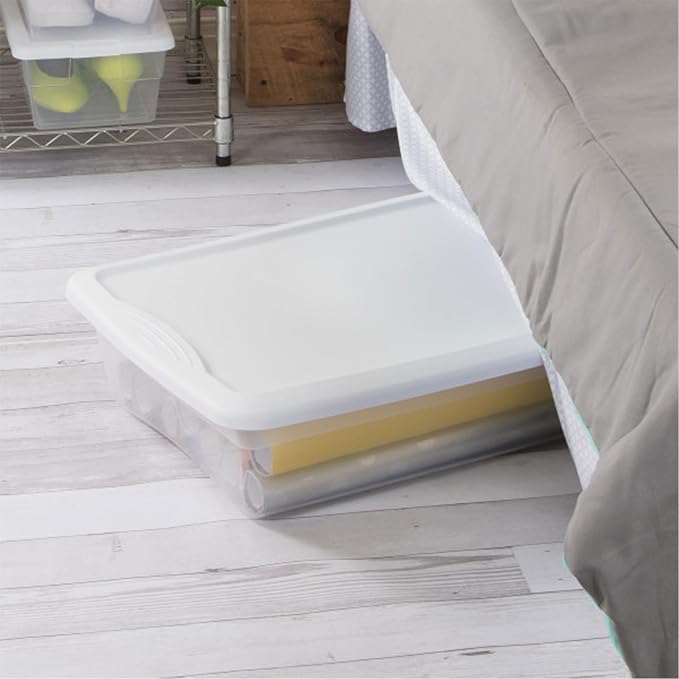 Sterilite 12-Pack 41 Quart Storage Box, Stackable Clear Plastic Bins - Image 9