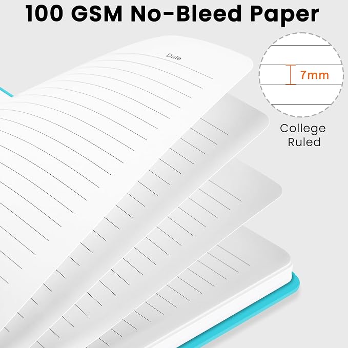 CICPAP Lined Spiral Journal Notebook, A5 College Ruled Notebook - Image 2