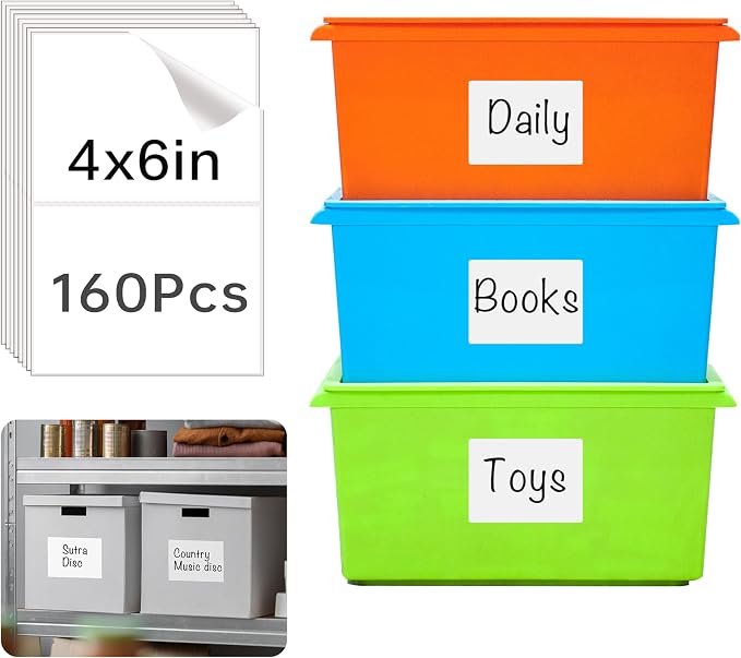 160 Pcs Removable Labels for Storage Bins by Solpla