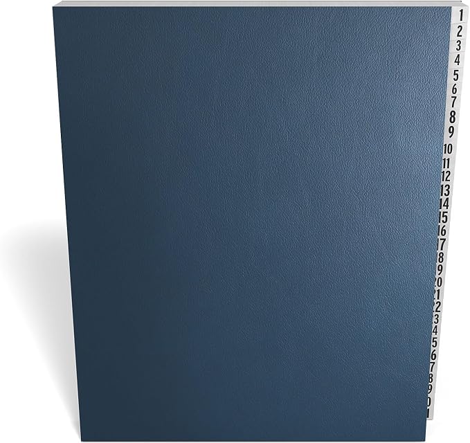 Staples Everyday Pressboard Indexed Desk File, Numerical Index, Durable Blue - Image 3