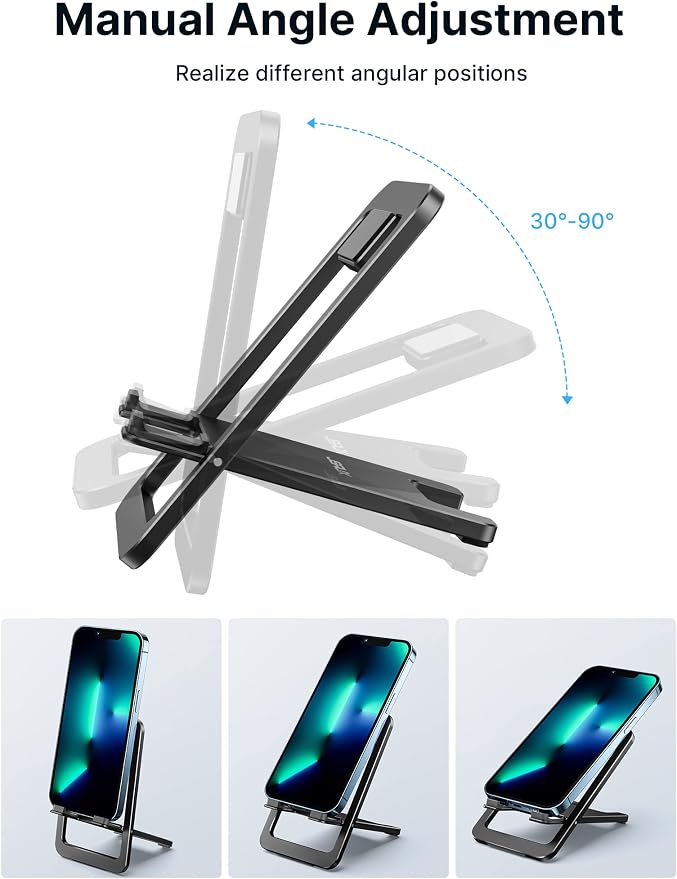 JSAUX Cell Phone Stand, Foldable Aluminum Adjustable Phone Holder - Image 6