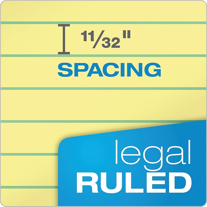 Tops The Legal Pad Writing Pads, 8-1/2" x 14", Canary Paper, Legal Rule - Image 3