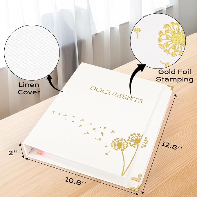 XKDOUS Aesthetic Document Organizer Linen Folio Folders - Image 4